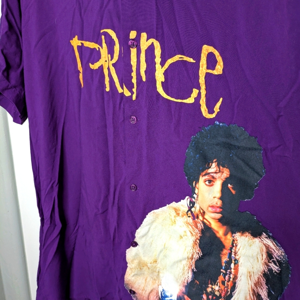 Prince Estate Purple Graphic Men's Button Down Shirt XXL